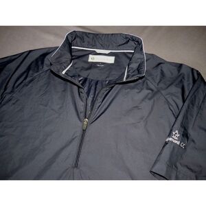 Men's Donald Ross 100% Polyester Dark Blue‎ Short Sleeved Zip Golf Jacket Large